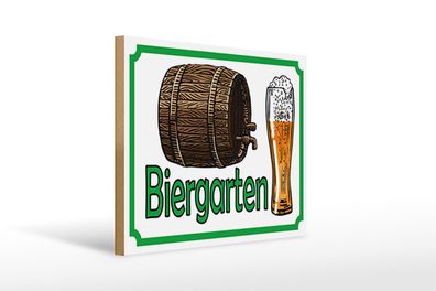 Holzschild Hinweis 40x30cm Biergarten Bier Brauerei Holz Deko Schild wooden sign