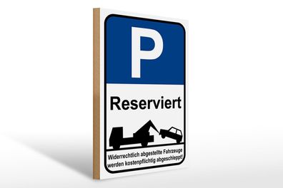 Holzschild Parken 30x40 cm Parkplatzschild P reserviert deko Schild wooden sign
