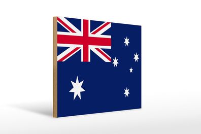 Holzschild Flagge Australien 40x30 cm Flag of Australia Deko Schild wooden sign
