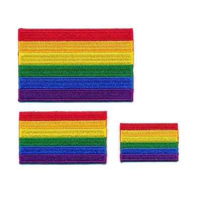 3 Regenbogen Flaggen LGBT Pride Gay Pride Flag Patch Aufnäher Aufbügler Set 1037