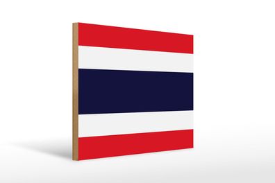 Holzschild Flagge Thailands 40x30 cm Flag of Thailand Deko Schild wooden sign