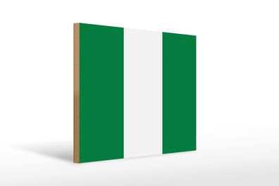 Holzschild Flagge Nigerias 40x30 cm Flag of Nigeria Holz Deko Schild wooden sign