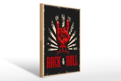 Holzschild Retro 30x40 cm Rock &amp; Roll Musik Geschenk Deko Schild wooden sign