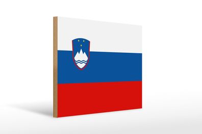 Holzschild Flagge Sloweniens 40x30 cm Flag of Slovenia Deko Schild wooden sign