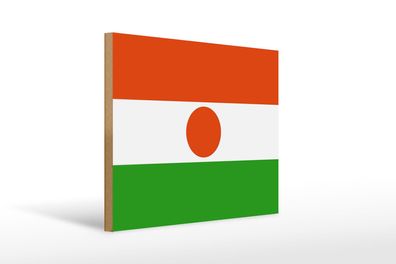 Holzschild Flagge Nigers 40x30 cm Flag of Niger Geschenk Deko Schild wooden sign