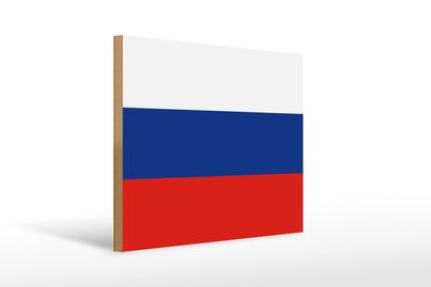 Holzschild Flagge Russlands 40x30 cm Flag of Russia Holz Deko Schild wooden sign