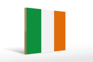 Holzschild Flagge Irlands 40x30 cm Flag of Ireland Holz Deko Schild wooden sign