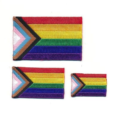 3 Regenbogen Flaggen LGBT Patch Aufnäher Aufbügler Set rainbow pride flag 1211