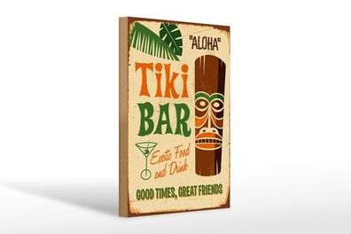 Holzschild Alkohol 20x30 cm Tiki Bar Aloha Exotic Food Deko Schild wooden sign