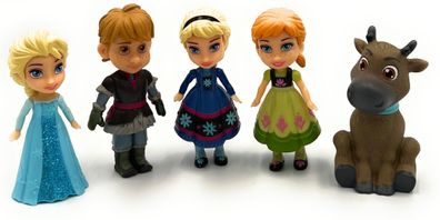 5er Set Frozen Die Eiskönigin Minipuppen Puppen Elsa Anna Olaf Sven Kristoff NEU