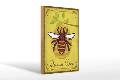 Holzschild Hinweis 20x30 cm Queen Bee Biene Honig Imkerei Deko Schild wooden sign