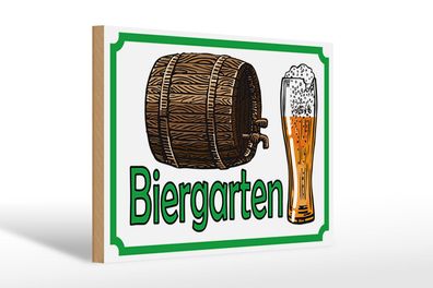 Holzschild Hinweis 30x20 cm Biergarten Bier Brauerei Deko Schild wooden sign