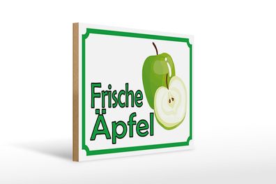 Holzschild Hinweis 40x30 cm frische Äpfel Verkauf Hofladen Schild wooden sign
