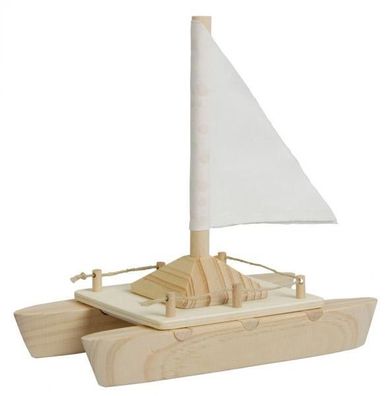 Bausatz Katamaran Holz Basteln Bemalen Spielen Kinder Boot Spielzeug Mitbringsel