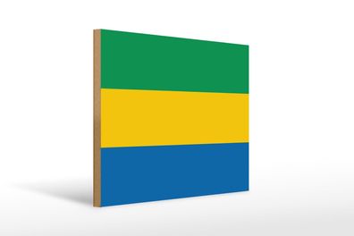 Holzschild Flagge Gabuns 40x30 cm Flag of Gabon Geschenk Deko Schild wooden sign