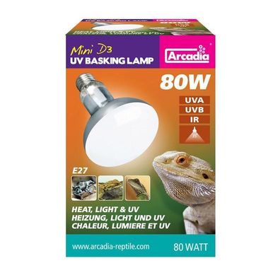 Arcadia D3 UV Basking E 27 Lampe 80 Watt Terrarienlampe Reptilienlampe Spot