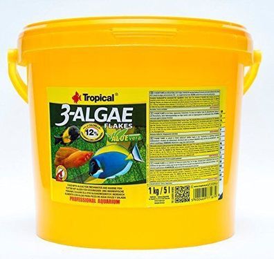 Tropical 3-Algae Flakes 5000 ml Fischfutter Spirulina *