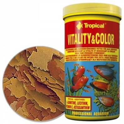 Tropical Vitality Color Flakes Flocken Fischfutter 1000 ml