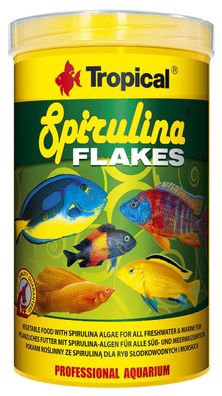Tropical Spirulina Flakes 1000 ml Fischfutter Flocken f. Süß- und Meerwasser