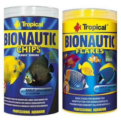 Tropical Bionautic Chips 1000ml + Tropical Bionautic Flocken Meerwasser Fische