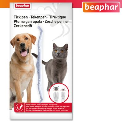 Beaphar Zeckenstift für Hunde und Katzen Zeckenzange Zeckenentfernung
