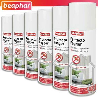 Beaphar 6 x 200 ml Protecto Fogger Insekten-Vernebler Flohbombe Anti Flohspray