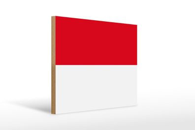Holzschild Flagge Indonesiens 40x30 cm Flag of Indonesia Schild wooden sign