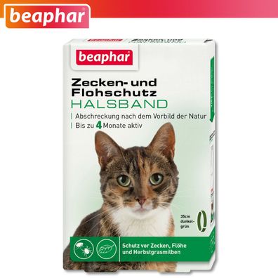 Beaphar Zecken- und Flohschutz Halsband Katze 35 cm nach Vorbild der Natur