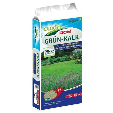 Cuxin Grün-Kalk 20 kg Rasenkalk Magnesium Granulat Spezialkalk für Rasen Garten