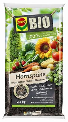Compo Bio Hornspäne 2,5 kg Naturdünger Dünger Gartendünger Stickstoff Obst -