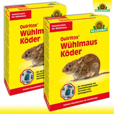 Neudorff Quiritox® 2x 200g WühlmausKöder Bekämpfung Beet Schutz Garten Schermaus