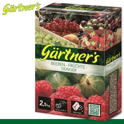 Gärtner’s 2,5 kg Beeren-Früchte-Dünger Erdbeeren Himbeeren Brombeeren