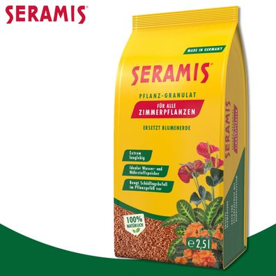 Seramis 2,5 Liter Pflanz-Granulat für Zimmerpflanzen ersetzt Blumenerde Pflege
