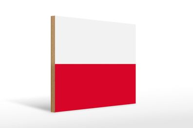 Holzschild Flagge Polens 40x30 cm Flag of Poland Geschenk Schild wooden sign
