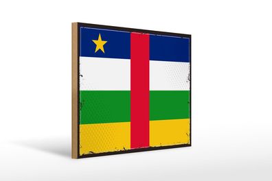 Holzschild Flagge Zentralafrikanischen Republik 40x30 cm R Schild wooden sign