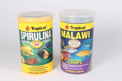 Tropical Malawi Chips 1000ml + 1000ml Spirulina Forte 36% Fischfutter Barsche
