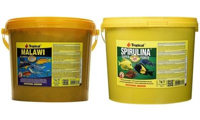 Tropical Spirulina Forte 36% 5L + 5L Tropical Malawi Flocken Fischfutter Premium