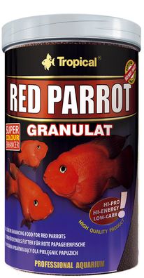 1000 ml Tropical Red Parrot Granulat farbfördernd auch Top Für Cichliden Malawi