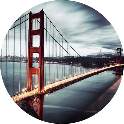 Glasbild rund Wandbild Bild Foto 100cm USA San Francisco Golden Gate Bridge