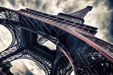 Glasbild Wandbild Bild Fotokunst Foto Deko 120cm Paris Eifelturm Frankreich