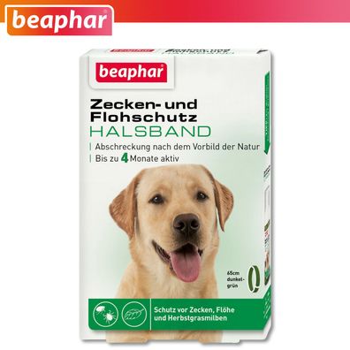 Beaphar Zecken- und Flohschutz Halsband Hund dunkelgrün 65 cm 4 Monate aktiv