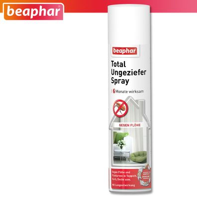 Beaphar 400 ml Total Ungezieferspray Flohspray für die Umgebung Hund Katze