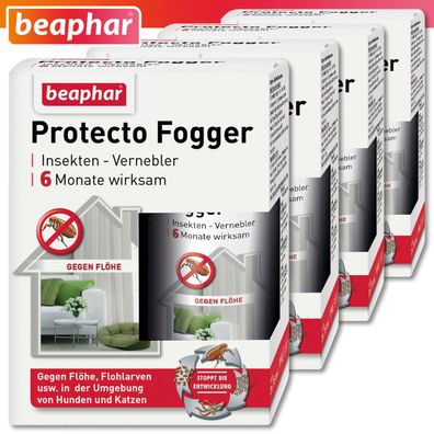 Beaphar 4 x 2 x 75 ml Protecto Fogger Insekten-Vernebler Flohbombe Ungeziefer