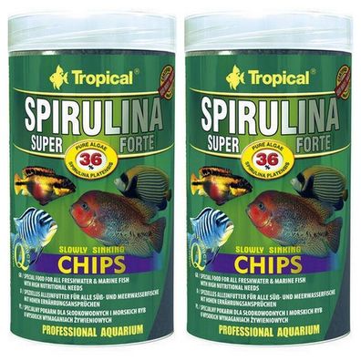 2 x Tropical 250 ml Super Spirulina Forte 36% Chips Fischfutter Futter Malawi