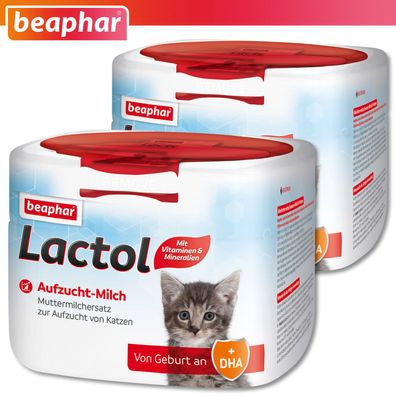 Beaphar 2 x 250 g Lactol Aufzucht-Milch für Katzen Welpen Kitten Milchpulver