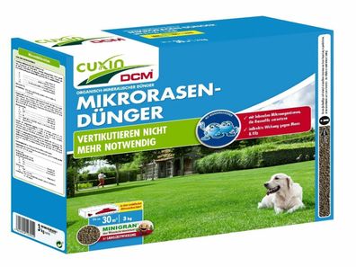 3 x Cuxin Mikrorasen-Dünger 3 kg Rasendünger Dünger gegen Moos und Filz