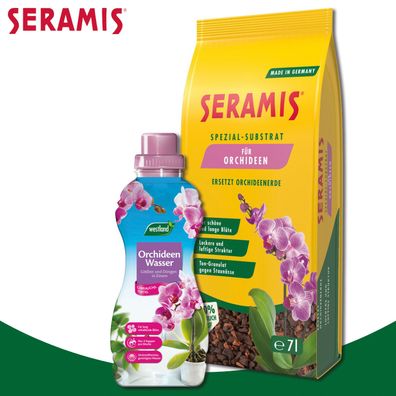 Seramis 2er-Set: Spezial-Substrat für Orchideen + Orchideen Wasser