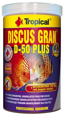 250 ml Tropical Discus Gran D - 50 Plus Diskus Granulat Farbfutter *
