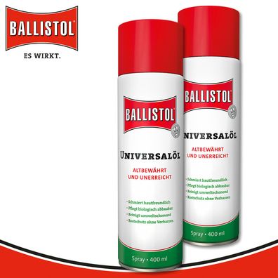 Original Ballistol Universalöl 2 x 400 ml Spray Kriechöl Waffenöl Öl Auto *