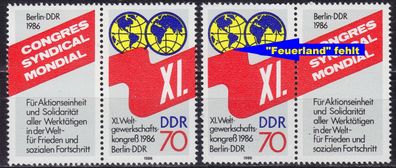 Germany DDR [1986] MiNr 3049 F20, I ( * * / mnh ) [01] Plattenfehler